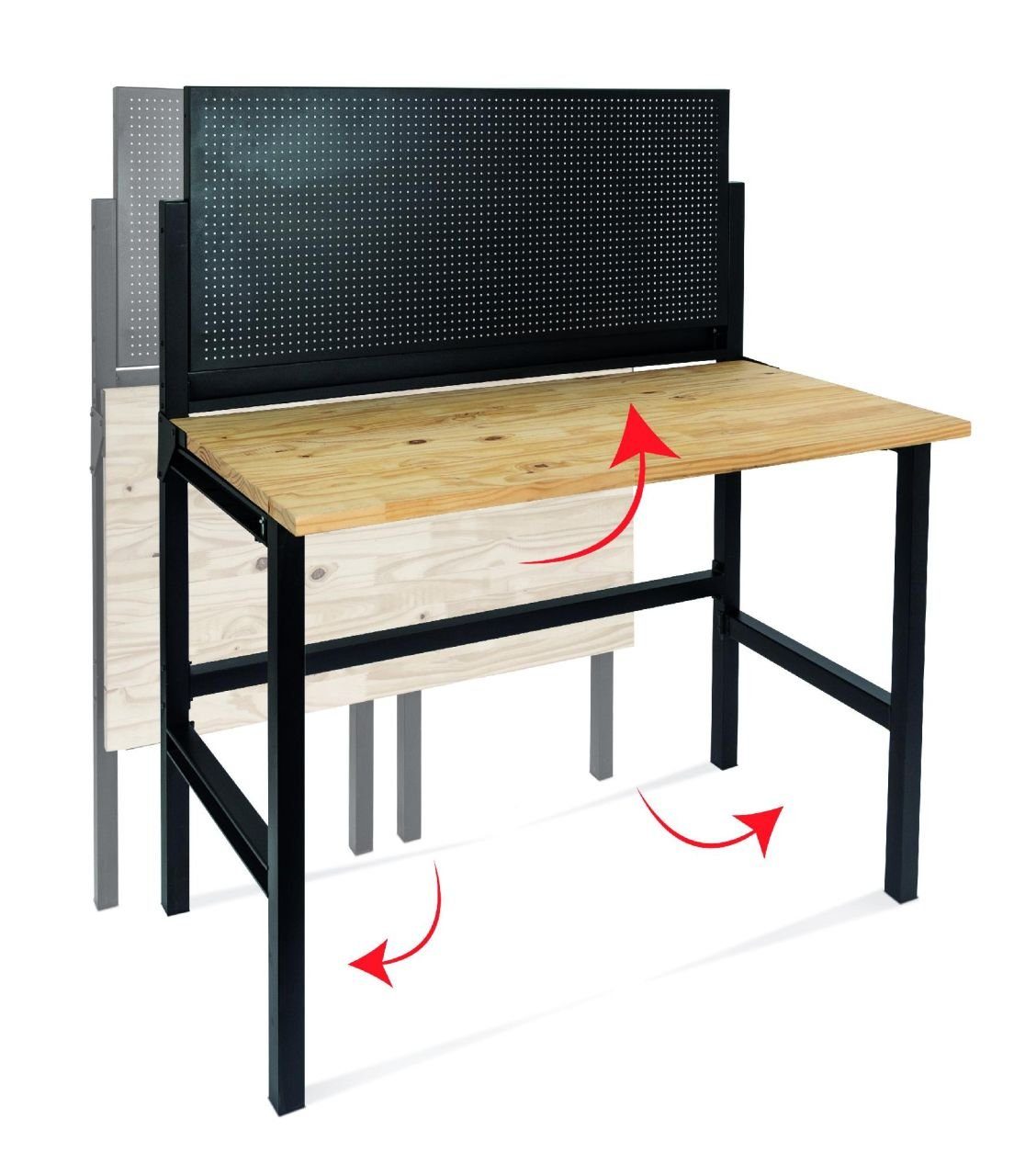 Trend Line Werkbank TrendLine Klappbare Werkbank mit Massivholzplatte