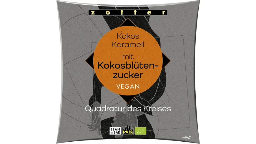 Zotter Quadratur des Kreises - Kokos Karamell mit Kokosblütenzucker VEGAN 70 g