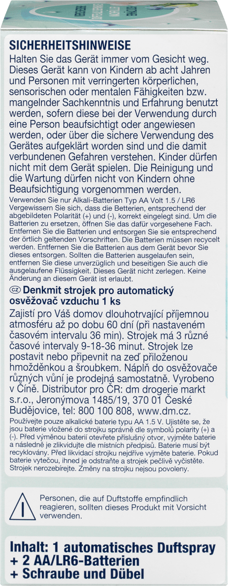 Lufterfrischer Automatisches Spray Einzelgerät, 1 St