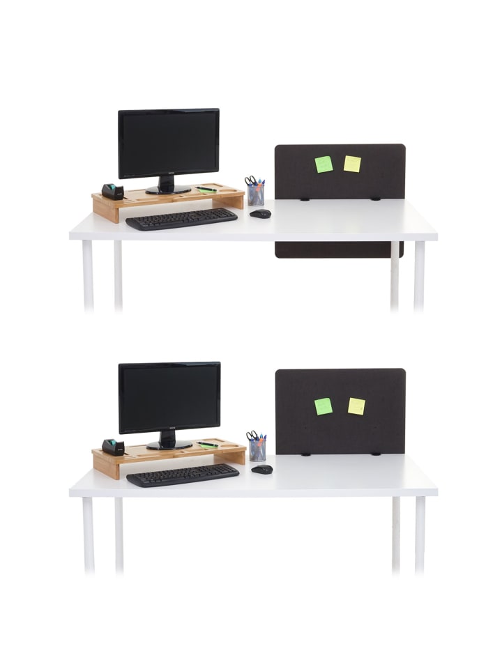 MCW Akustik-Tischtrennwand G75, 60x65cm braun-grau günstig kaufen onesize