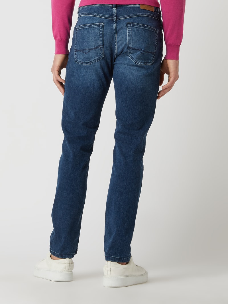 Straight Fit Jeans mit Brand-Detail in royalblau
