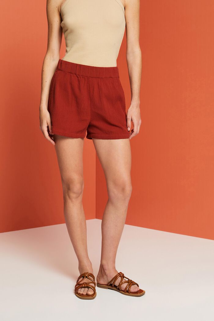 Pull-on-Shorts aus Crinkle-Baumwolle