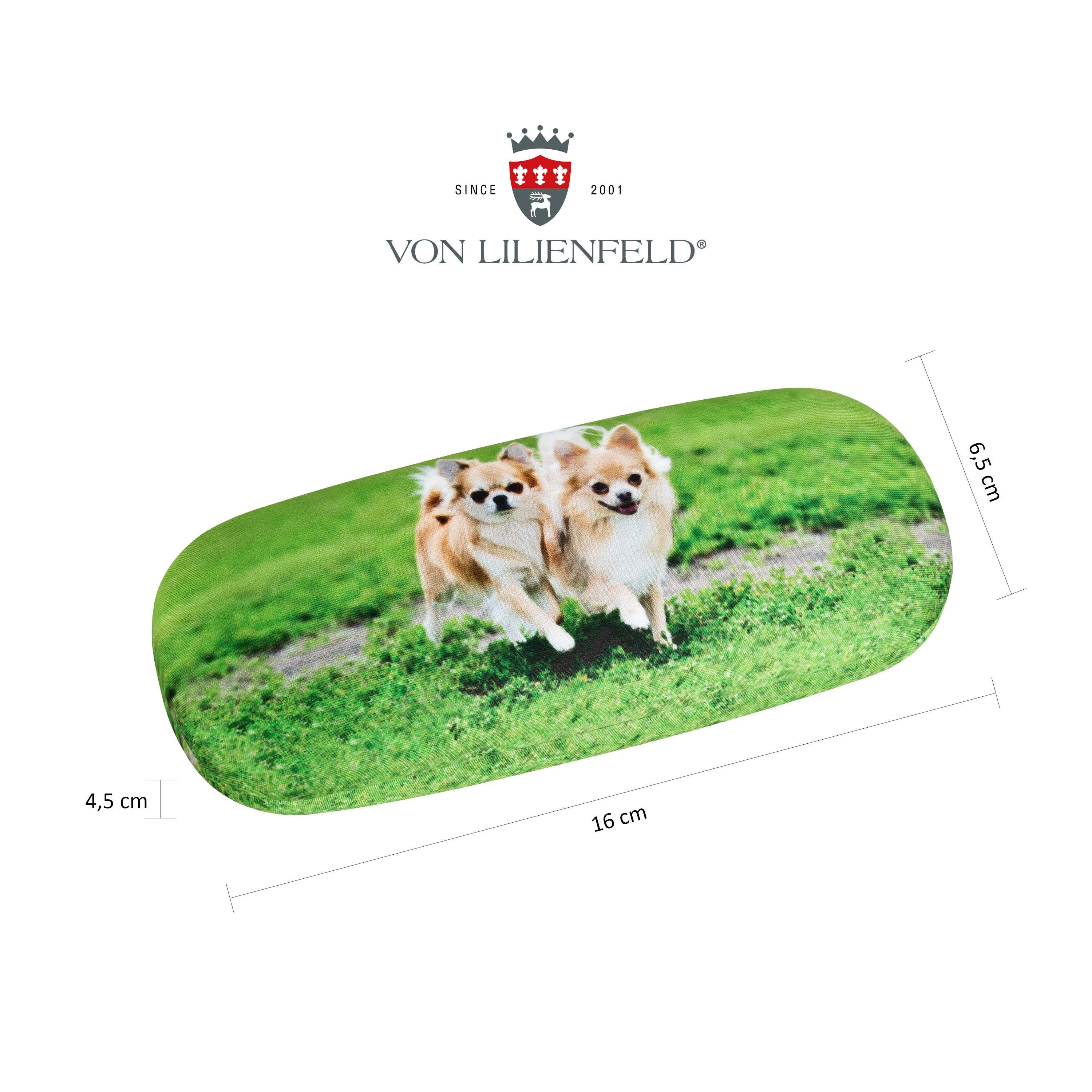 von Lilienfeld Brillenetui Brillenetui Chihuahuas Hund Motiv Hardcase, stabiles mit Mikrofaser bezogenes Hardcase