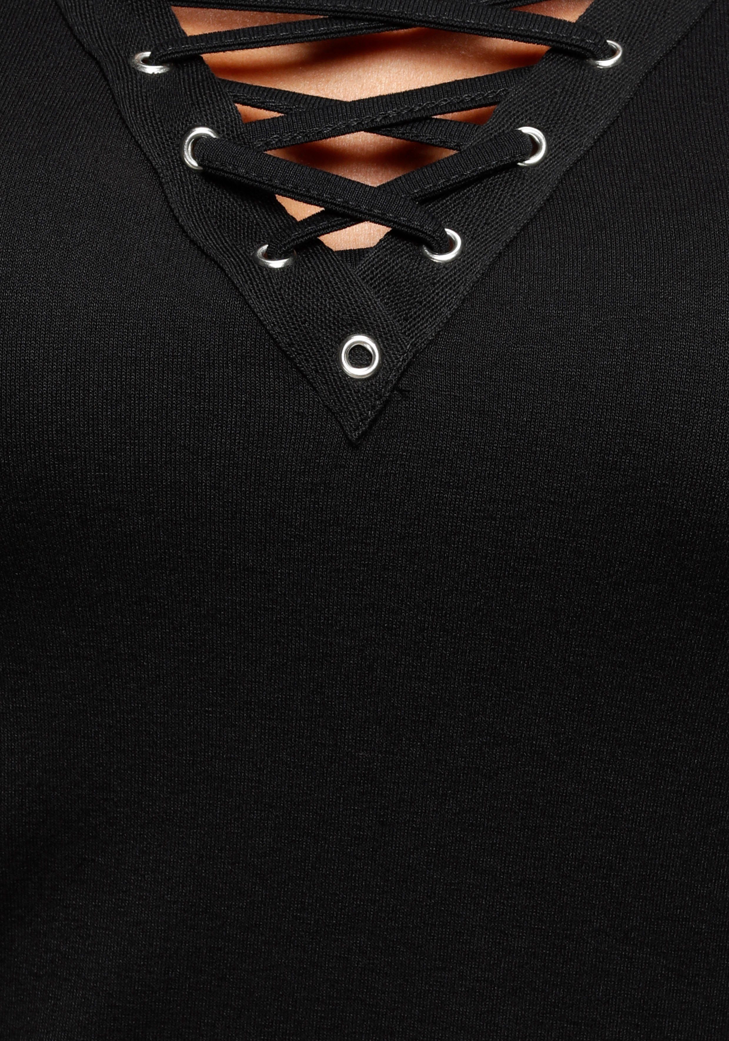 Laura Scott 3/4-Arm-Shirt mit Zierschnürung