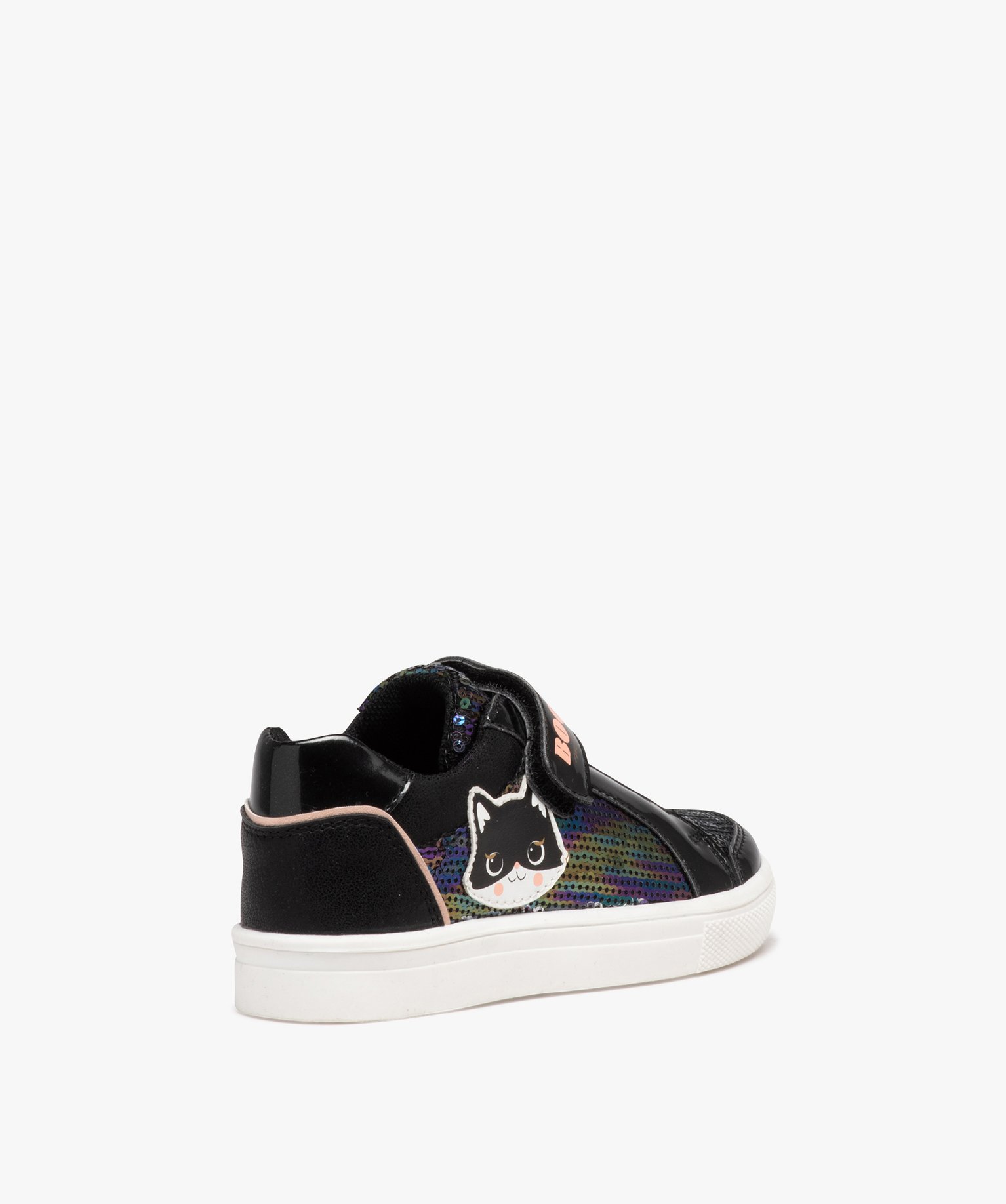 Baskets fille à strass sans lacets noir | GEMO