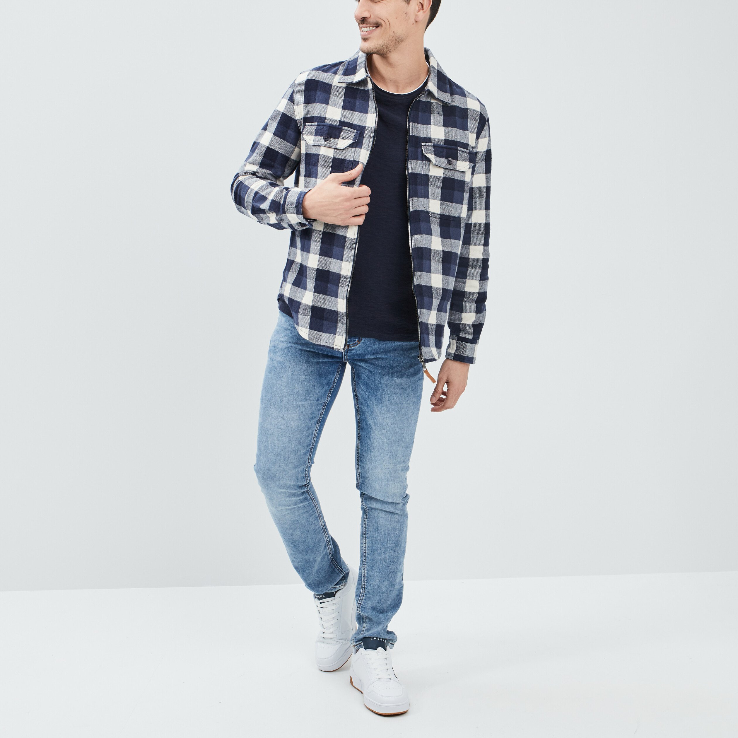 Jeans slim stretch Creeks denim stone homme | La Halle