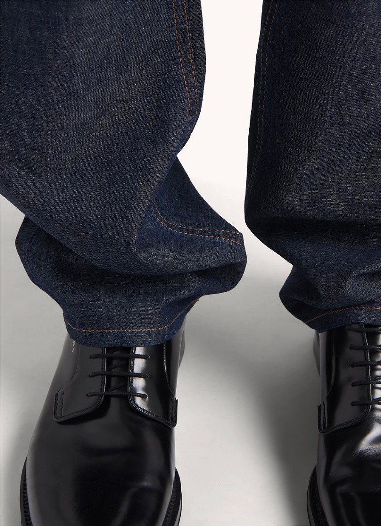 Blugi Prada cu picior drept, decolorare închisă