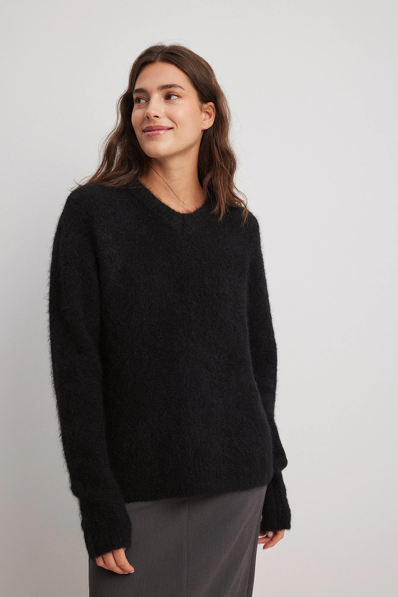 Pullover mit V-Ausschnitt aus Wollmischung