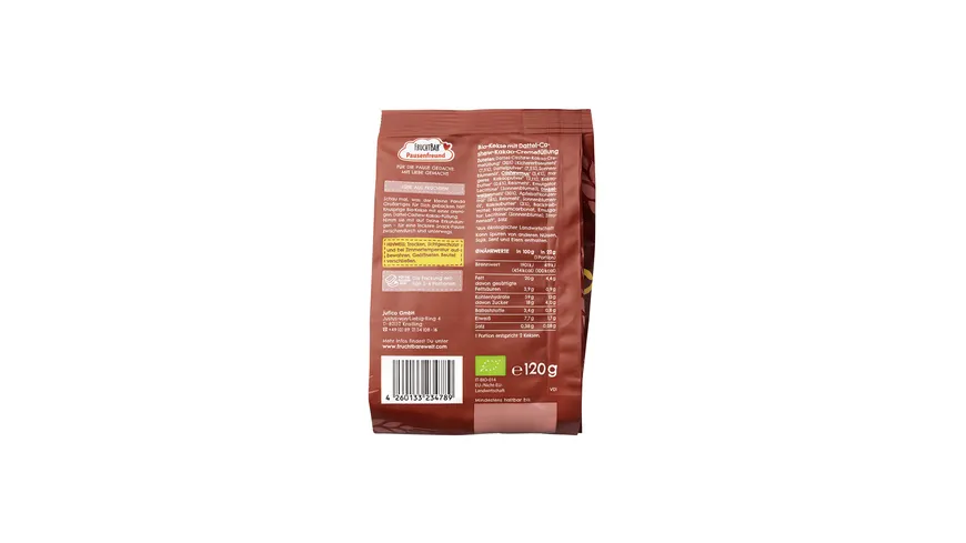 FRUCHTBAR Pausenfreund Gefüllter Bio Keks 120 g