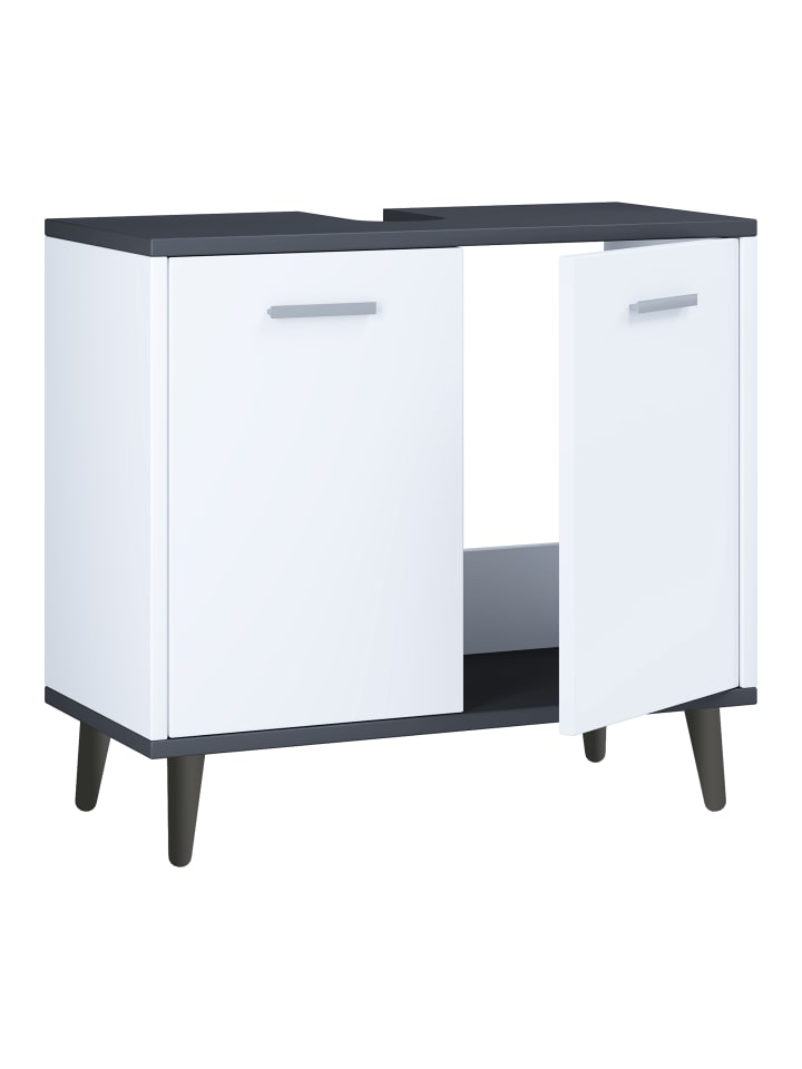VCM  Holz Badmöbel Badunterschrank Waschbecken Landos in Weiß / Anthrazit günstig kaufen onesize