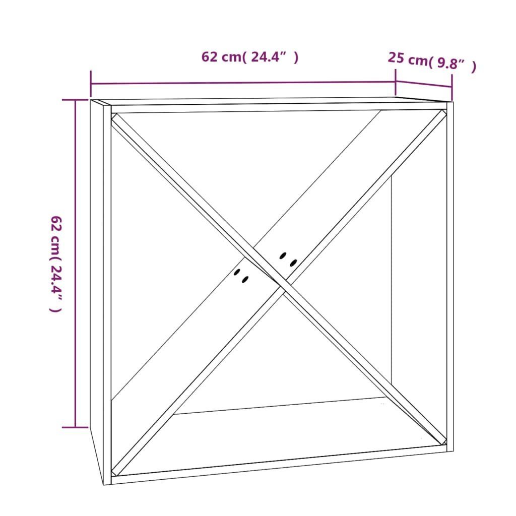 vidaXL Barschrank Weinregal 62x25x62 cm Massivholz Kiefer (1-St)