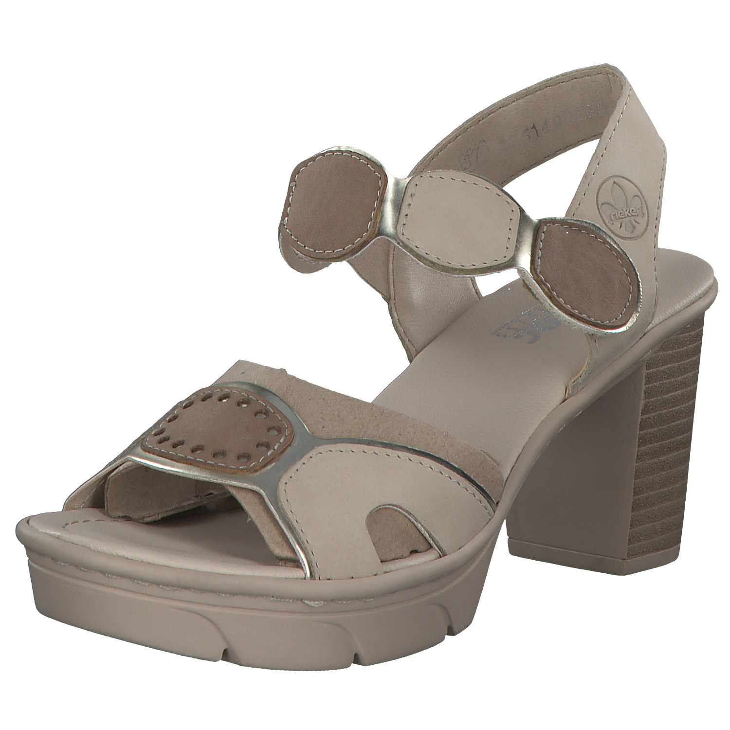 Rieker 67576, Plateau-Sandaletten, Damen, gold/perle/shell