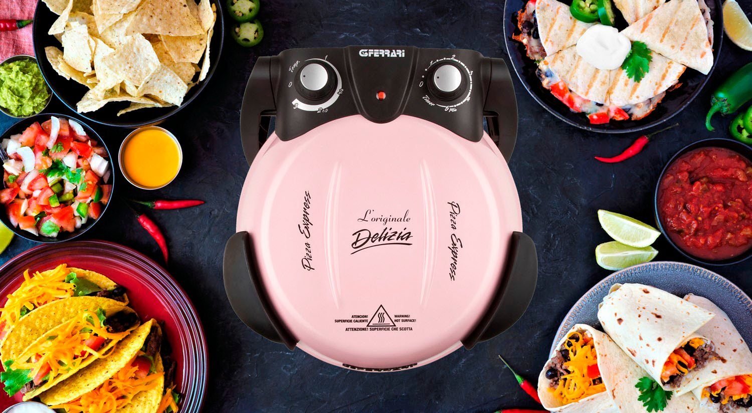 G3Ferrari Pizzaofen Delizia G1000616 Limited Edition, bis 400 Grad mit feuerfestem Naturstein
