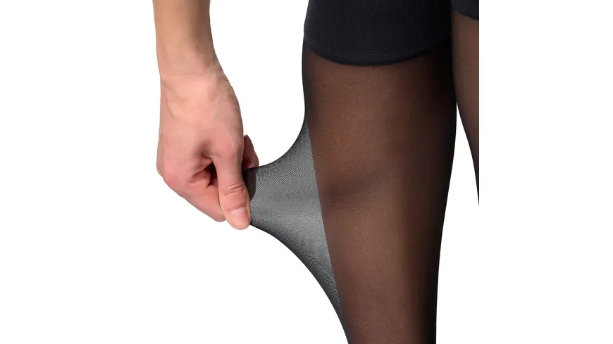 DIM Damen Kniestrümpfe Ultra Resistant 20 DEN 2er Pack noir