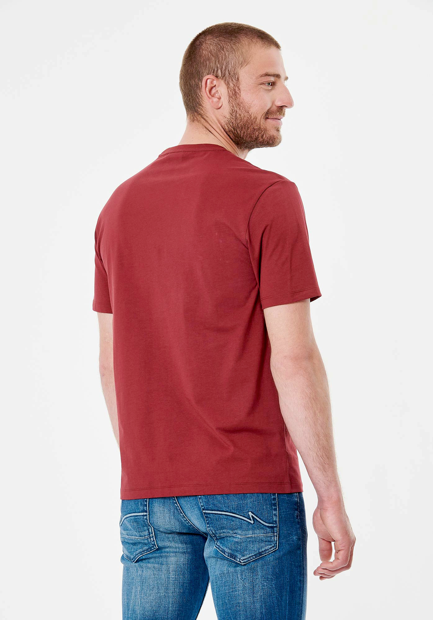 RANDI  T-shirt bordeaux homme 100% coton