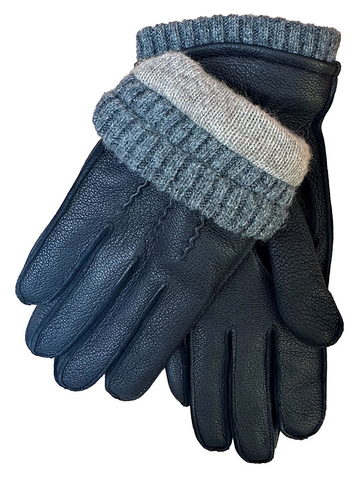 Kaiser Naturfellprodukte Leder-Fingerhandschuhe in Schwarz günstig kaufen