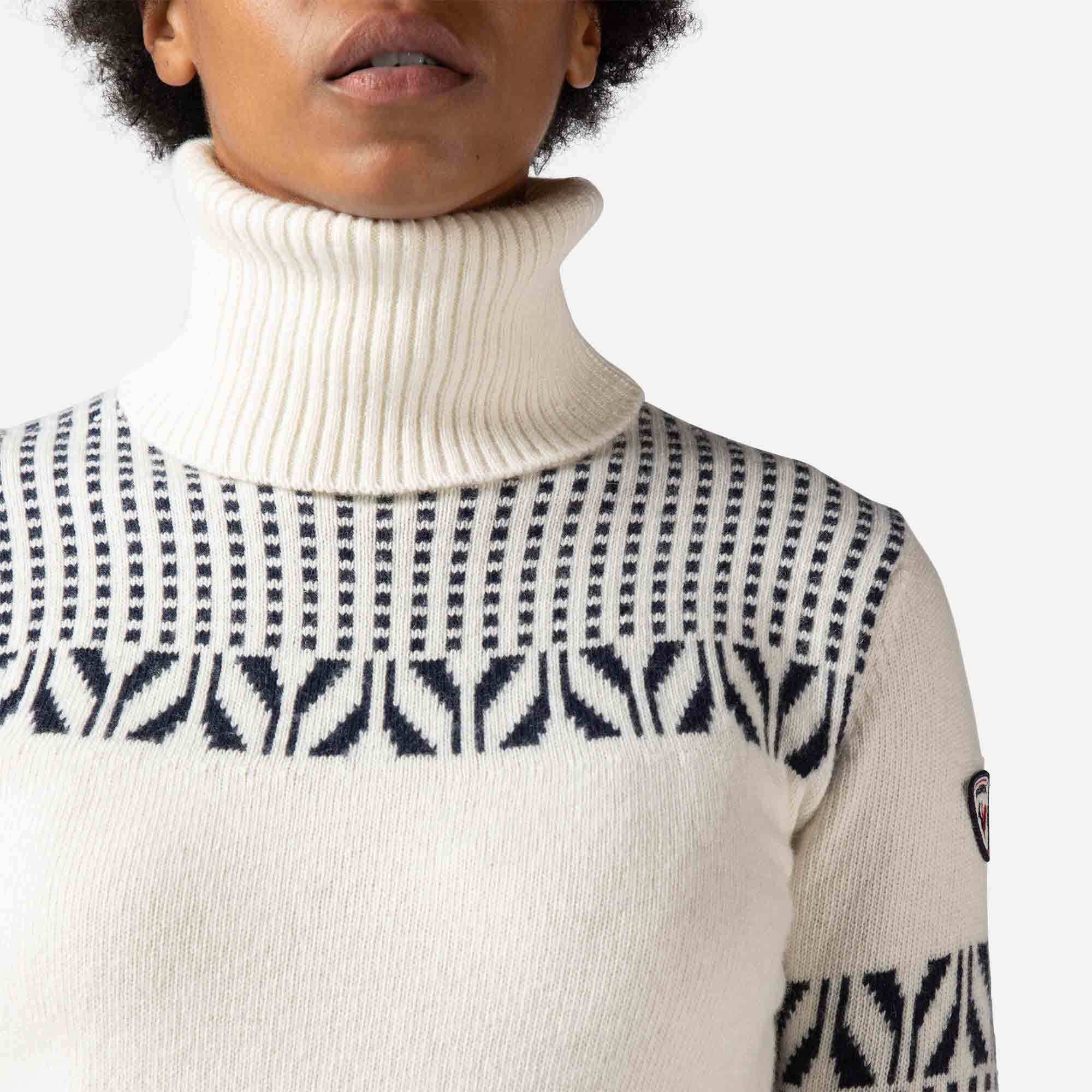 Pull en maille à col haut Vintage femme