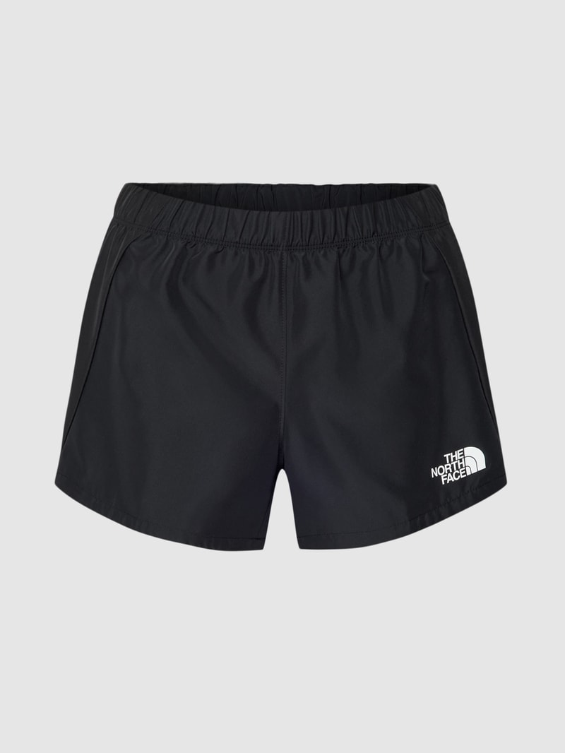 Sweatshorts mit Label-Print Modell 'WOVEN' in schwarz
