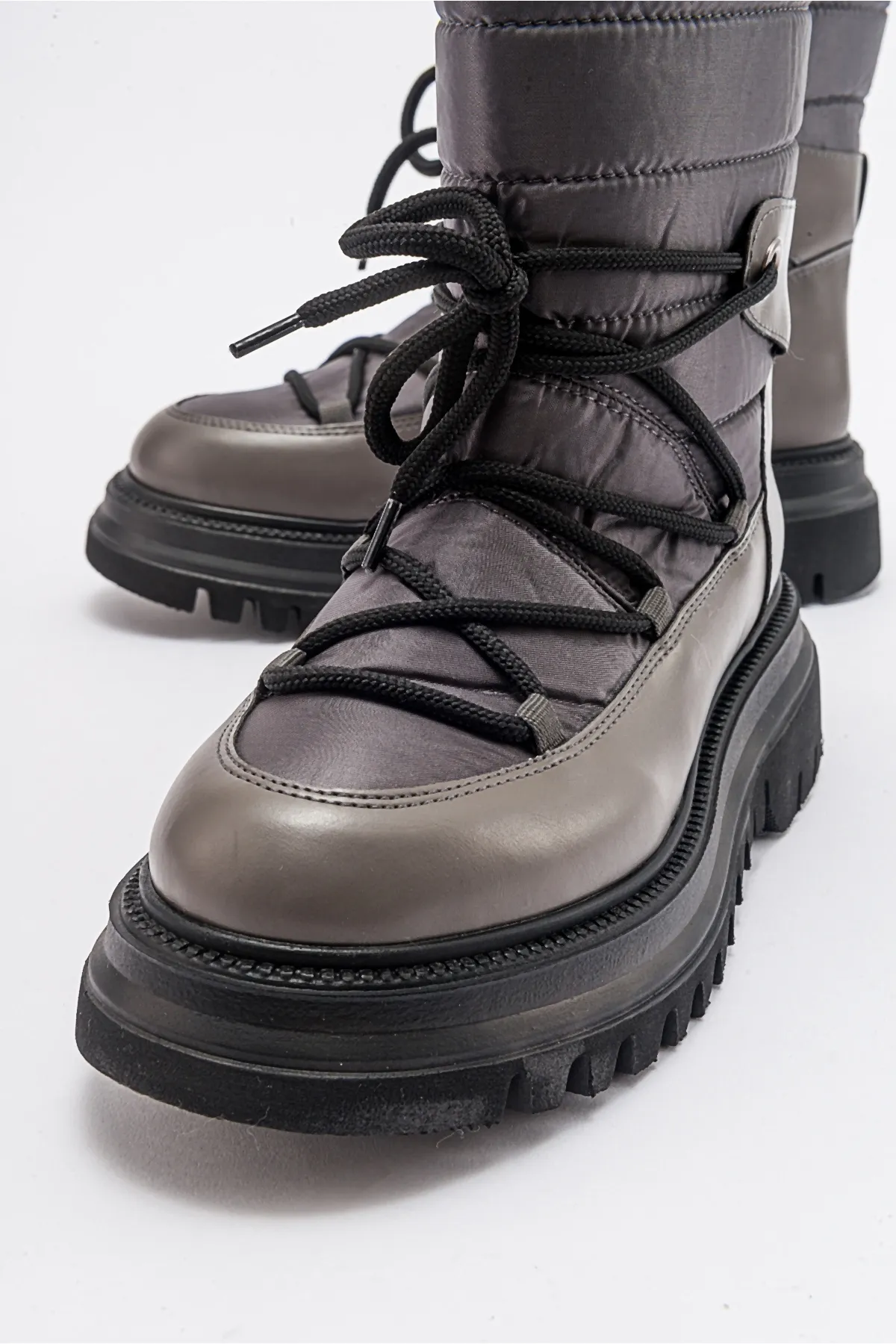 LuviShoes  WELD Grey Skin Damen-Schneestiefel