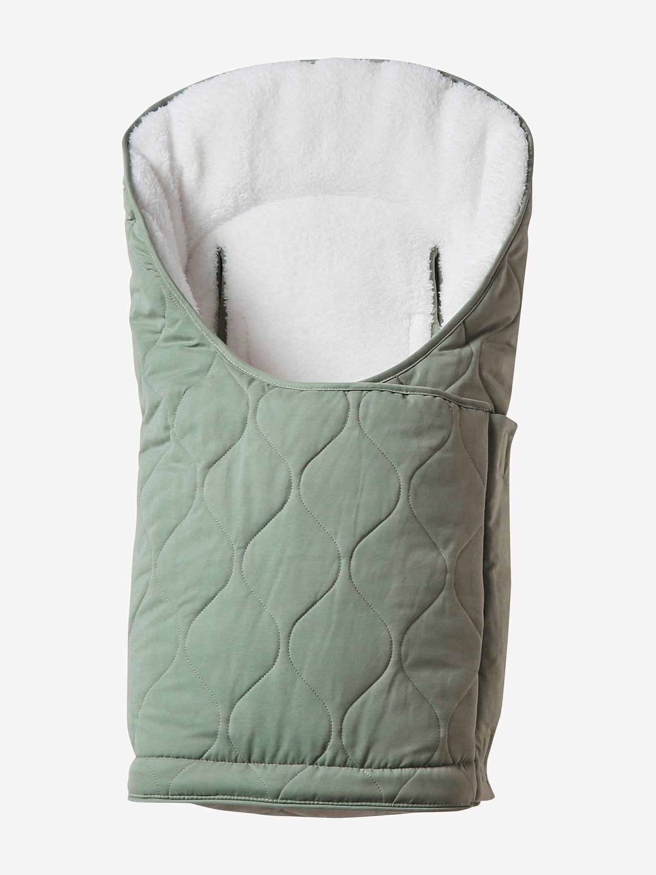 Vertbaudet Baby Ausfahrsack mit Futter aus Teddyfleece - moosgrün