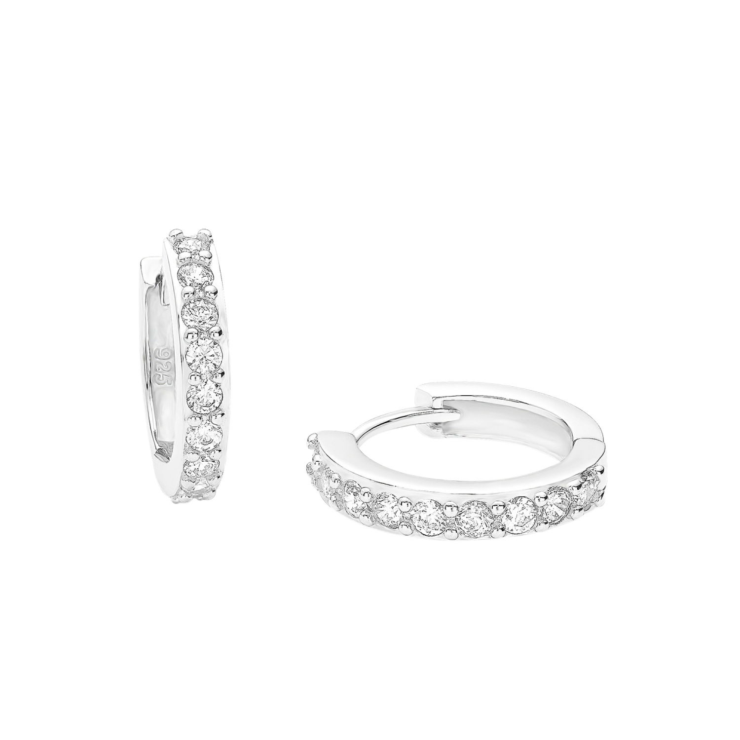 Creolen für Damen. 925 Sterling Silber. Zirkonia synth.