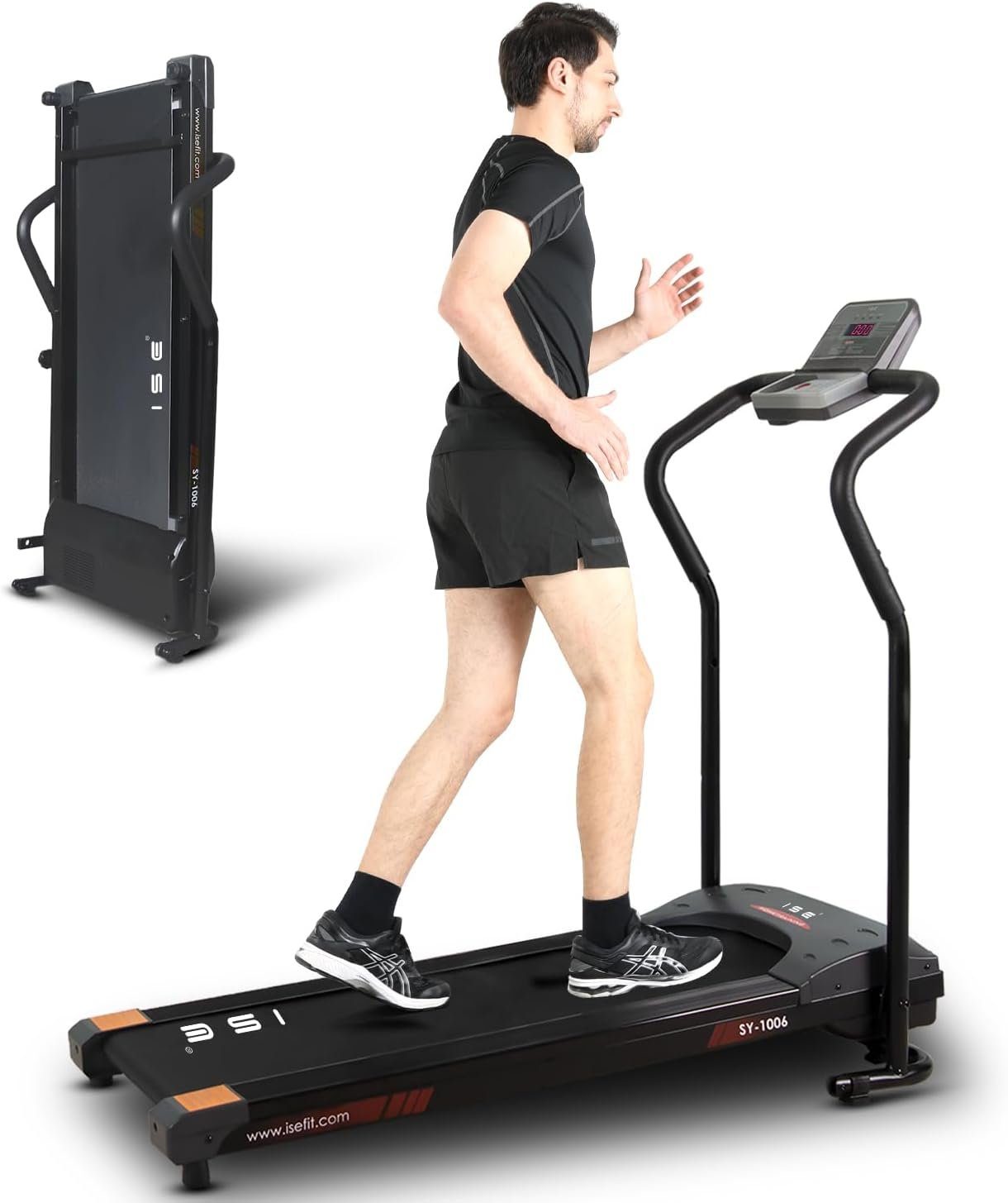 ISE Laufband (750W Motor, verstellbar Programmen, SY-1006), Zuhause, Geschwindigkeit Klappbares Laufband mit LCD-Bildschirm