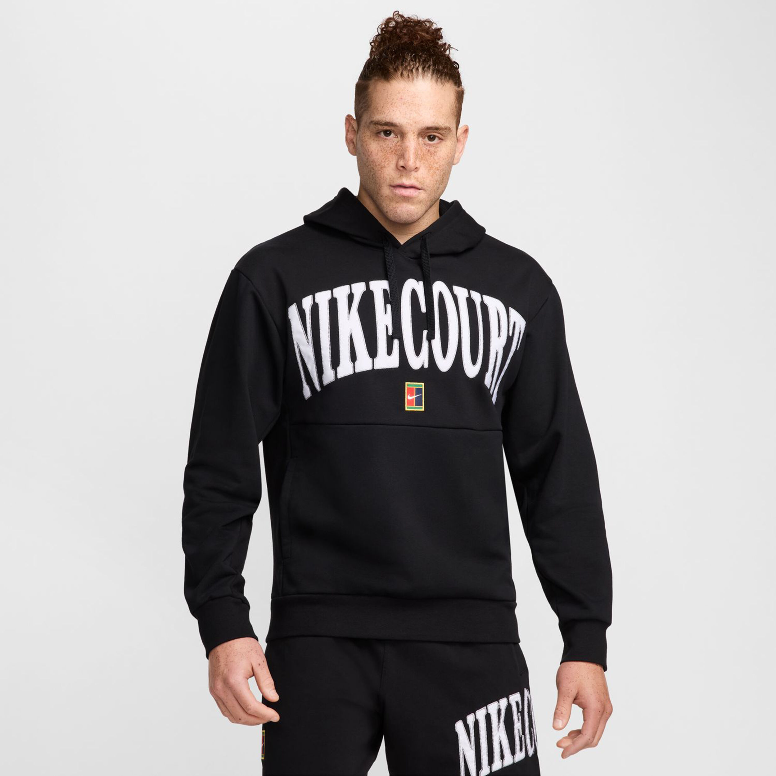 Dri-Fit Fleece Heritage Hoody Herren - Schwarz, Weiß