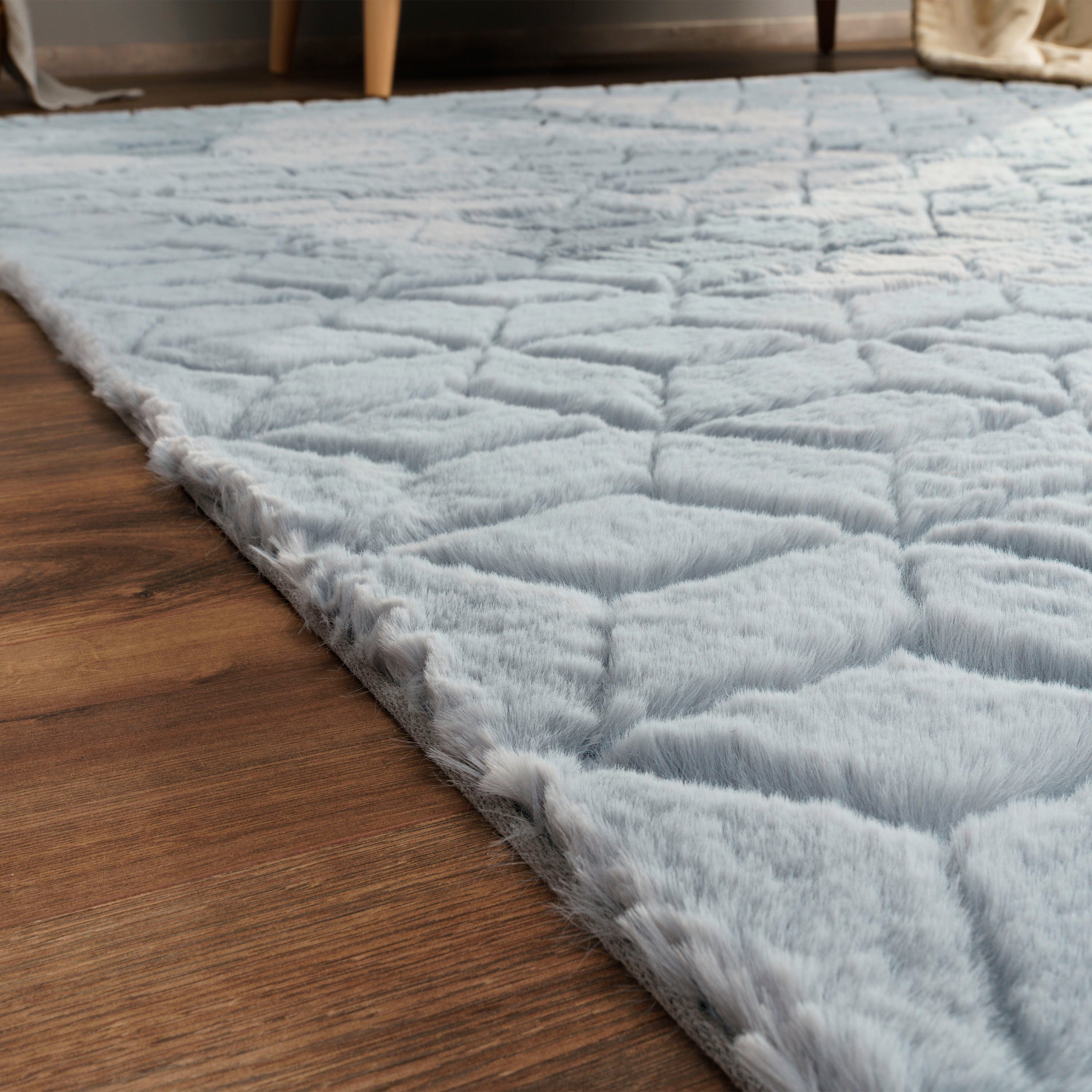 Hochflor-Teppich Arnheim 745, Paco Home, rechteckig, Höhe: 26 mm, Uni Farben, modernes geometrisches Design, besonders weich
