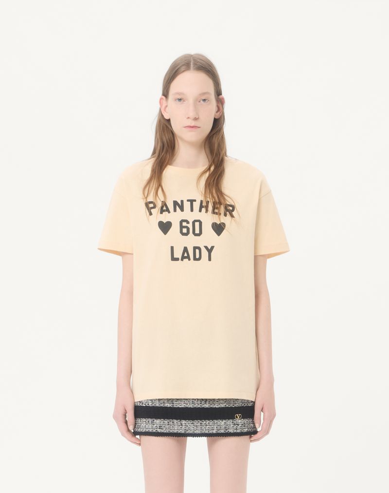 T-shirt med panterprint i bomuldsjersey