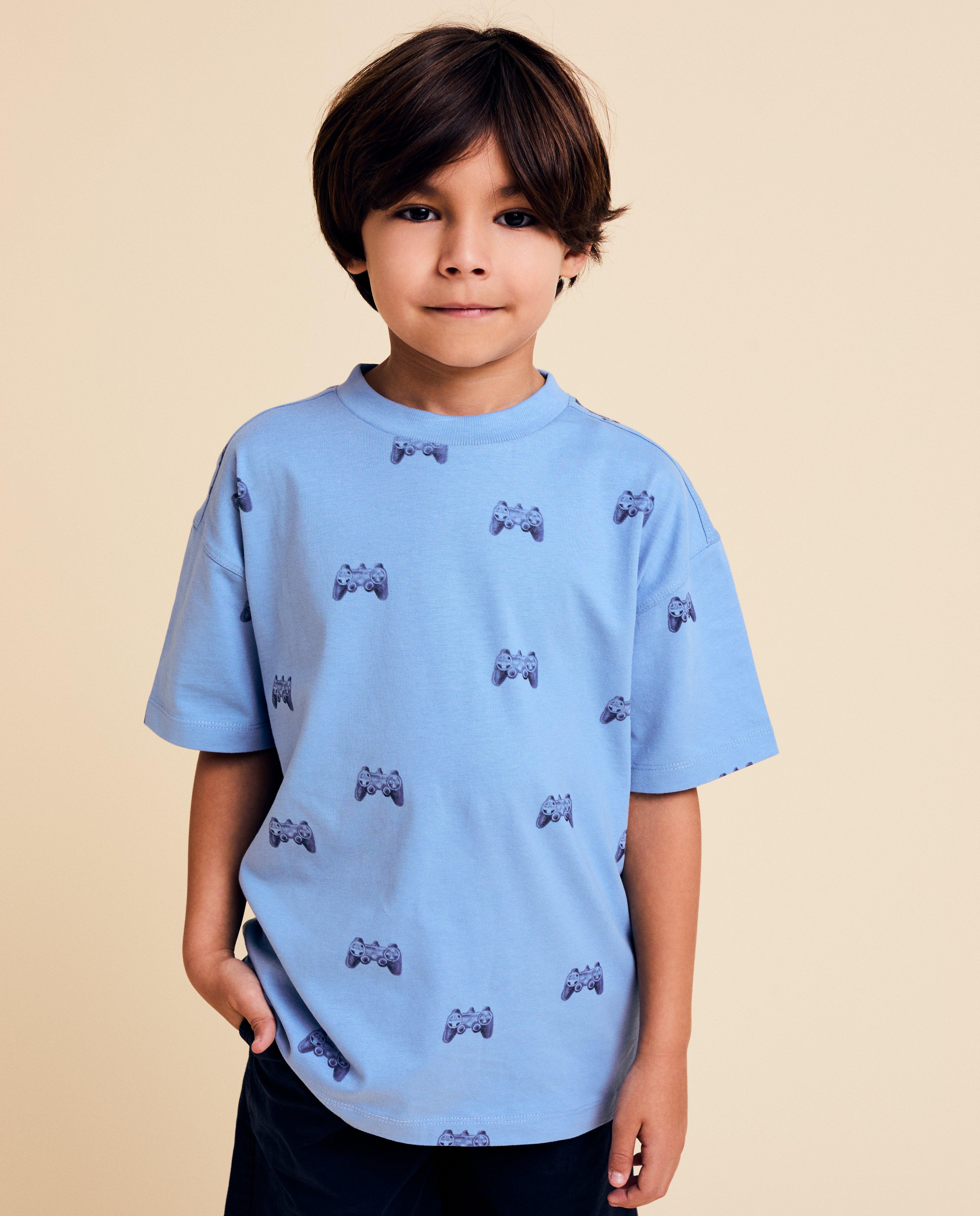 Tricou Kidz Nation cu controlori de imprimare, Ocazii speciale blauw