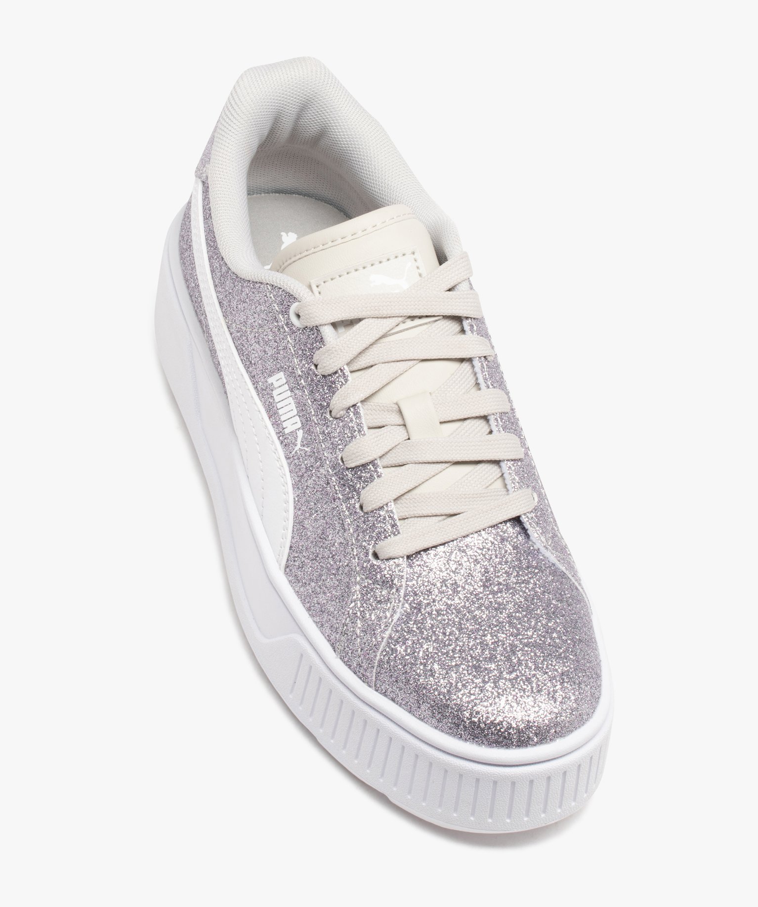 Baskets femme pailletées à semelle plateforme - Puma argent | GEMO