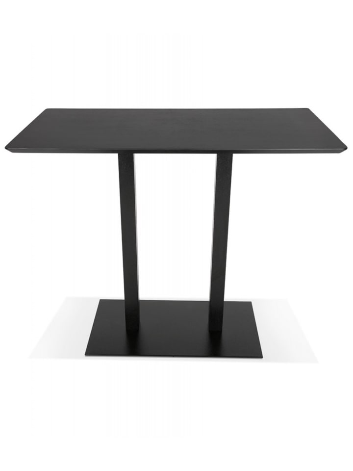 KADIMA DESIGN Hochtisch Industriell Holz Metall | Bar Tisch mit Doppelsockel in Schwarz günstig kaufen