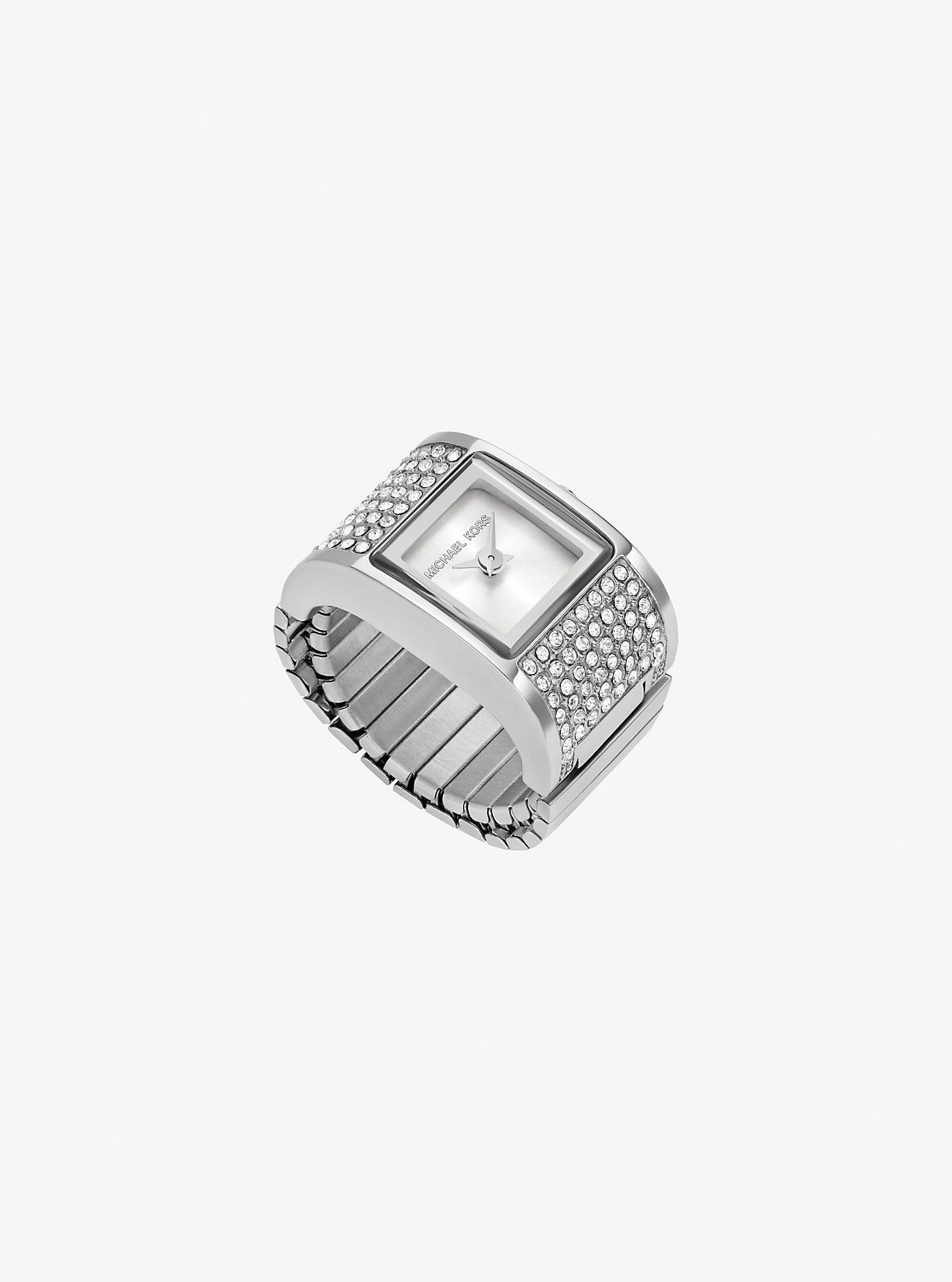 Darrington Pavé Silver-Tone Ring Watch - SILVER