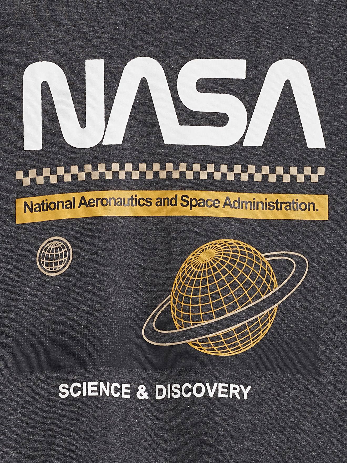 T-shirt manches longues NASA® garçon gris fonce chine