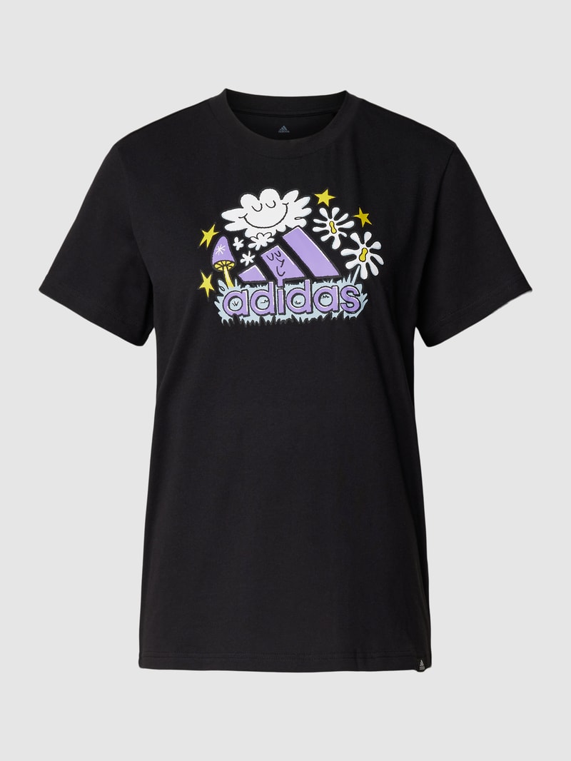 T-Shirt mit Motiv-Print Modell 'DOODLE' in schwarz