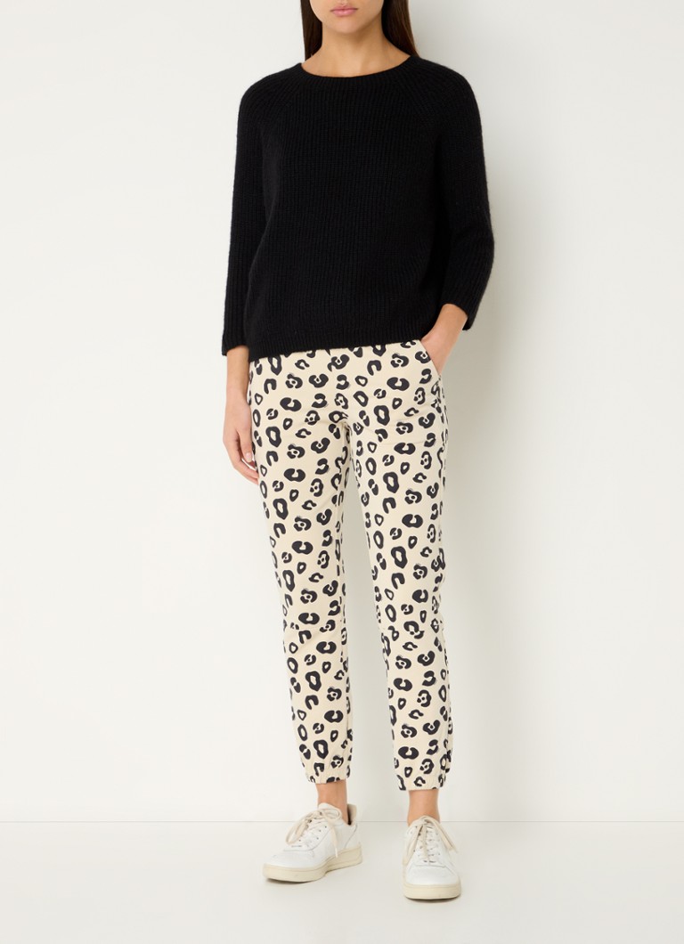 Pantaloni de trening 10DAYS cu talie înaltă și imprimeu leopard