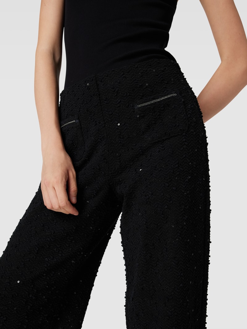 Stoffhose mit Paillettenbesatz Modell 'ELAINE' in schwarz