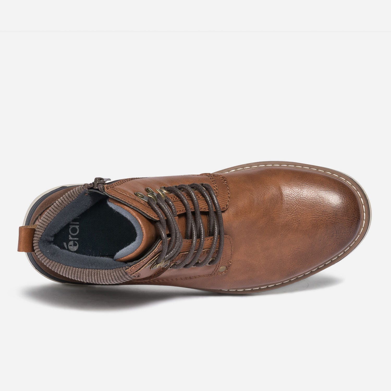 Boots à lacet cognac sur semelle sport