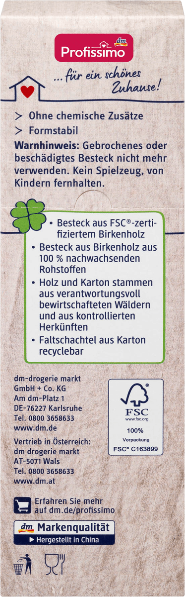 Besteck aus Holz, 20 St