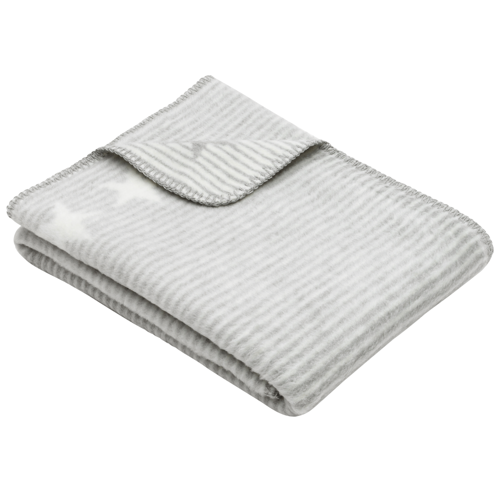 Babydecke Lelu silbergrau/wollweiß