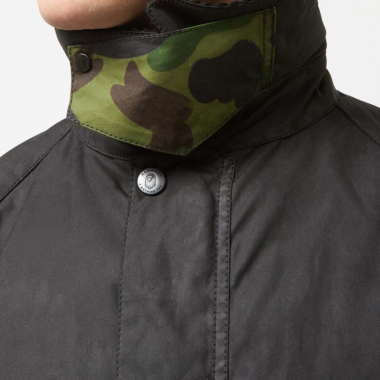 A Bathing Ape Barbour x Bape 1st Camo Bedale Jacket black