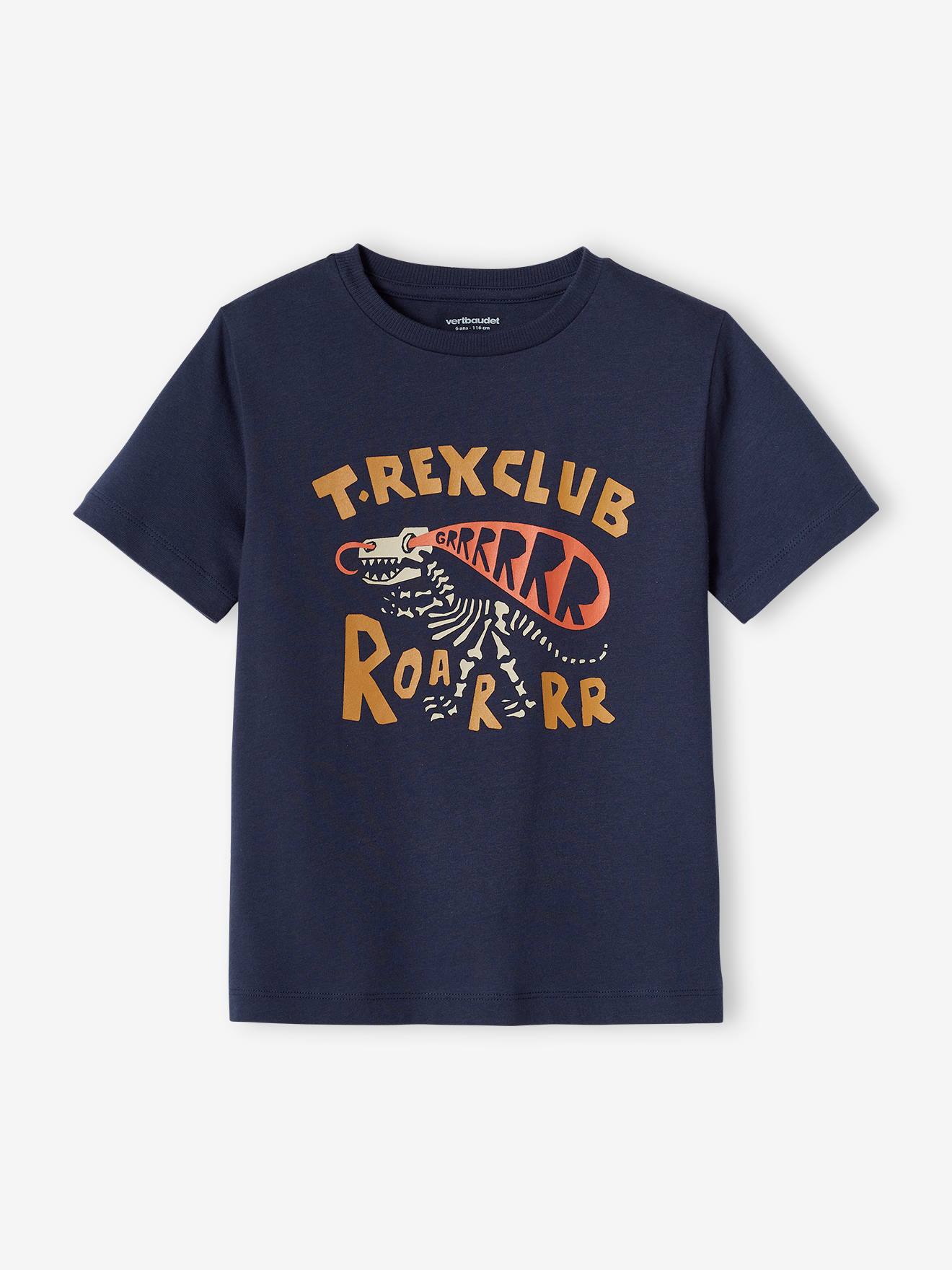 Vertbaudet Jungen T-Shirt, Dinosaurier - nachtblau
