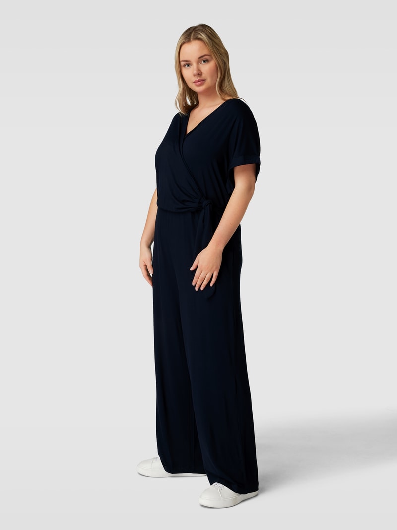 PLUS SIZE Jumpsuit mit V-Ausschnitt in marineblau
