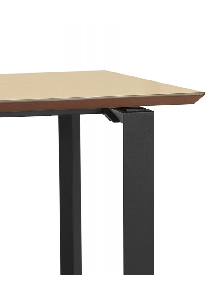 KADIMA DESIGN Großer Holz Metall Schreibtisch | Modern Elegant Design in Beige-Schwarz günstig kaufen