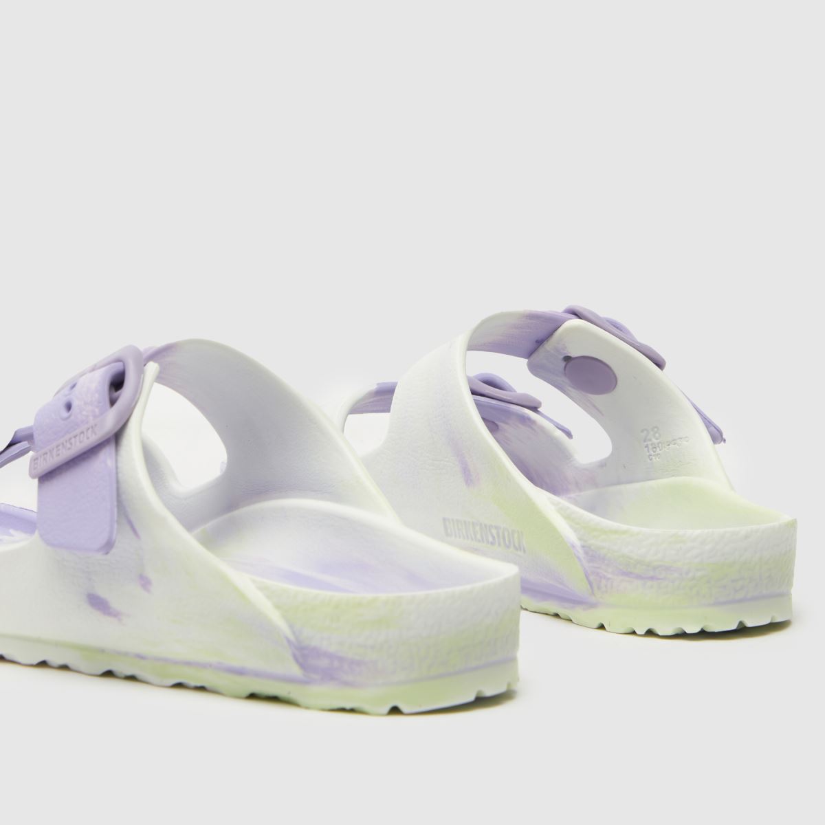 BIRKENSTOCK vita & lila Arizona Eva flickor sandaler för småbarn