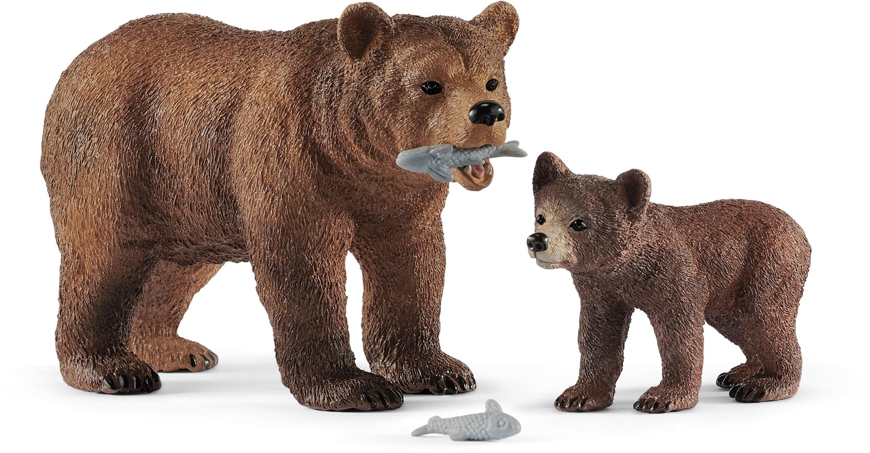 Schleich® Spielfigur WILD LIFE, Grizzlybär-Mutter mit Jungem (42473)
