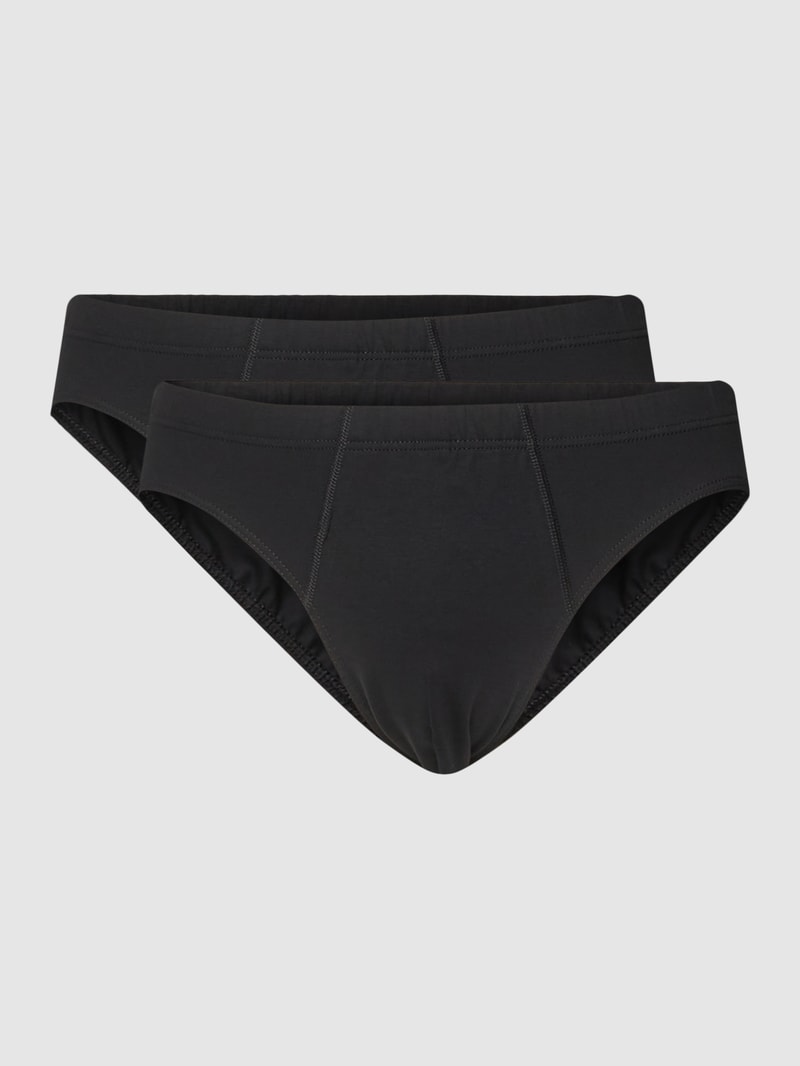 Slip mit elastischem Bund im 2er-Pack in schwarz
