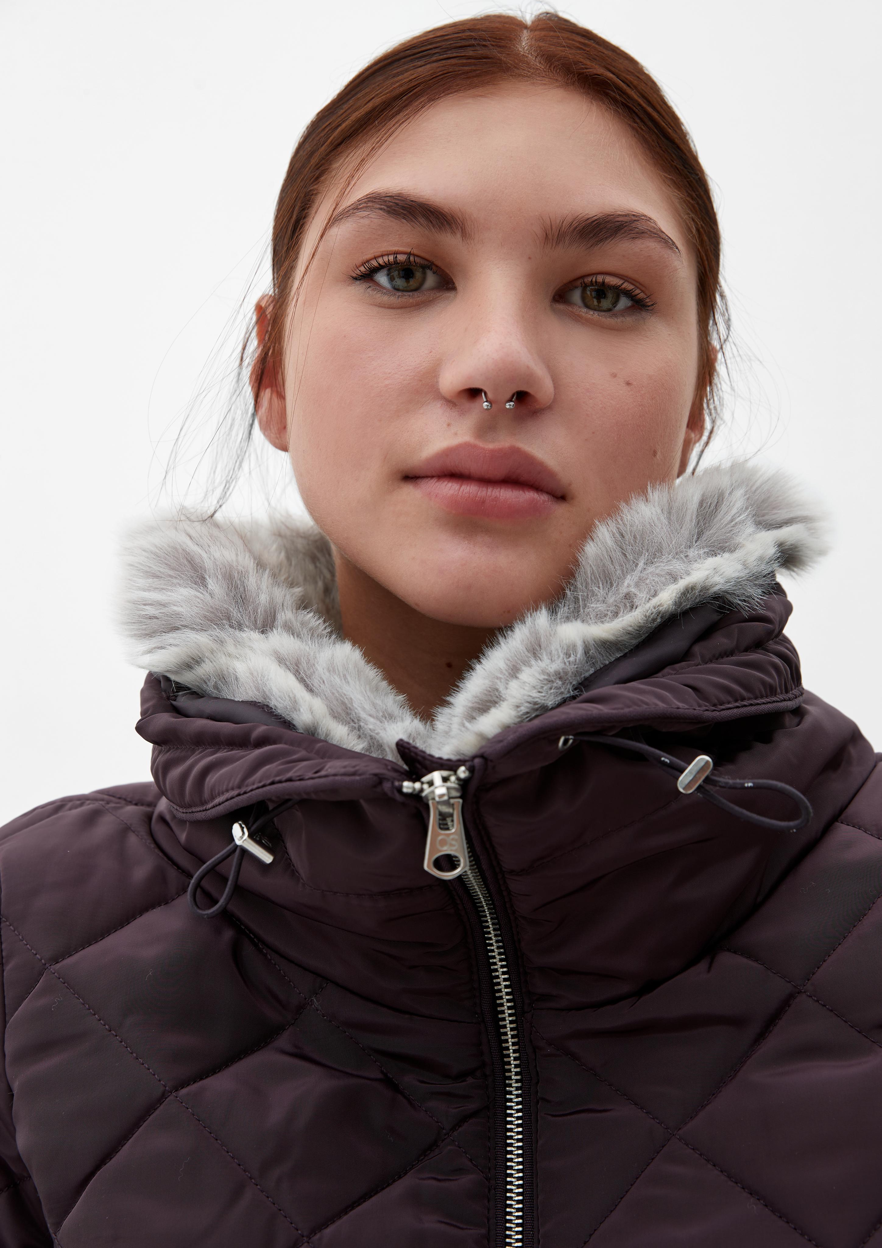 Steppjacke mit abnehmbarem Fellkragen  2115525-4988
