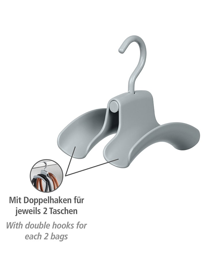 Wenko 3er-Set: Handtaschenhalter in Grau - (B)9 x (H)12,5 x (T)14 cm günstig kaufen onesize
