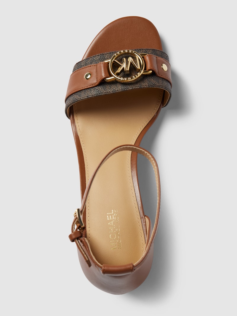 Sandaletten mit Label-Applikation Modell 'RORY FLEX' in camel